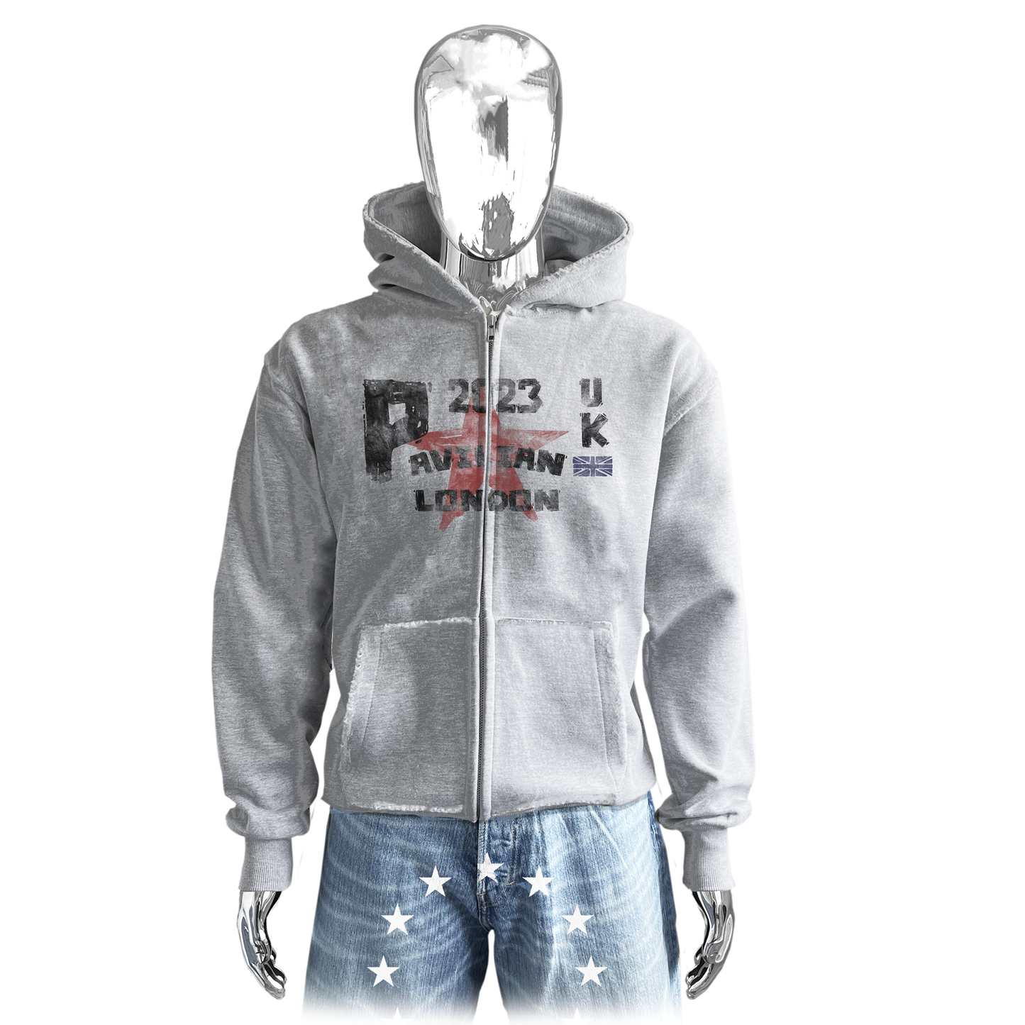 500GSM HEAVYWEIGHT DISTRESSED ZIP UP