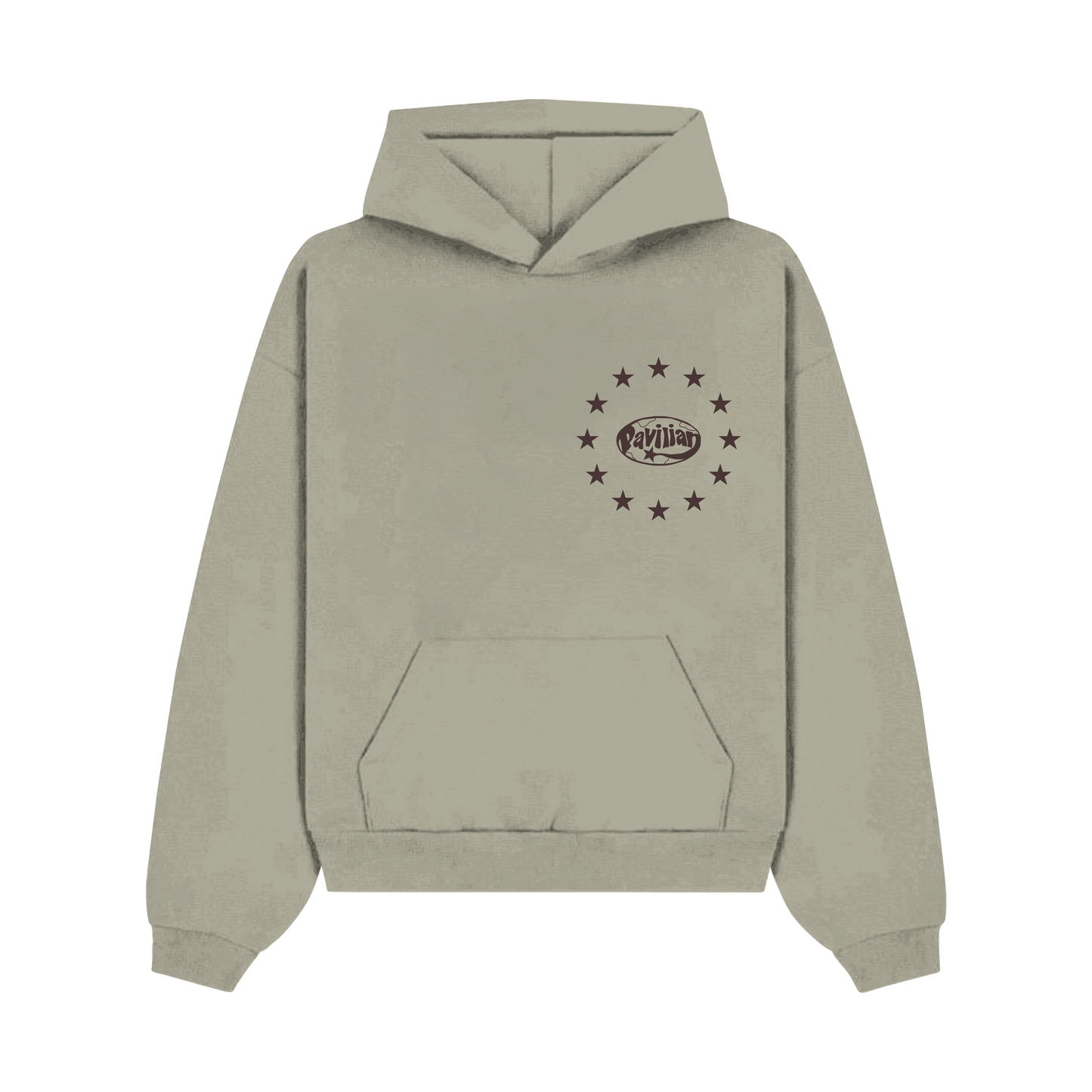 BEIGE OVERSIZED LOGO HOODIE