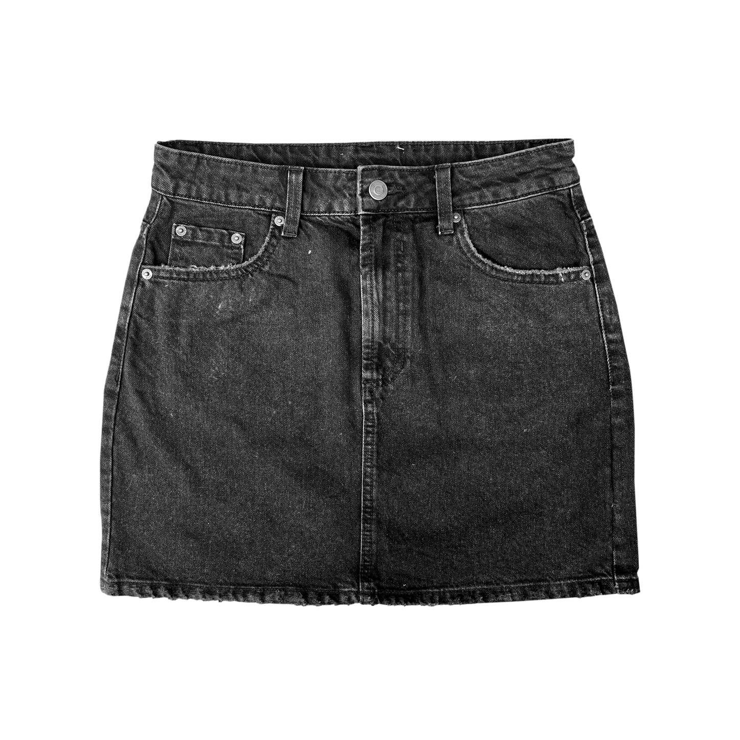 WOMENS DENIM MINI SKIRT (BLACK)