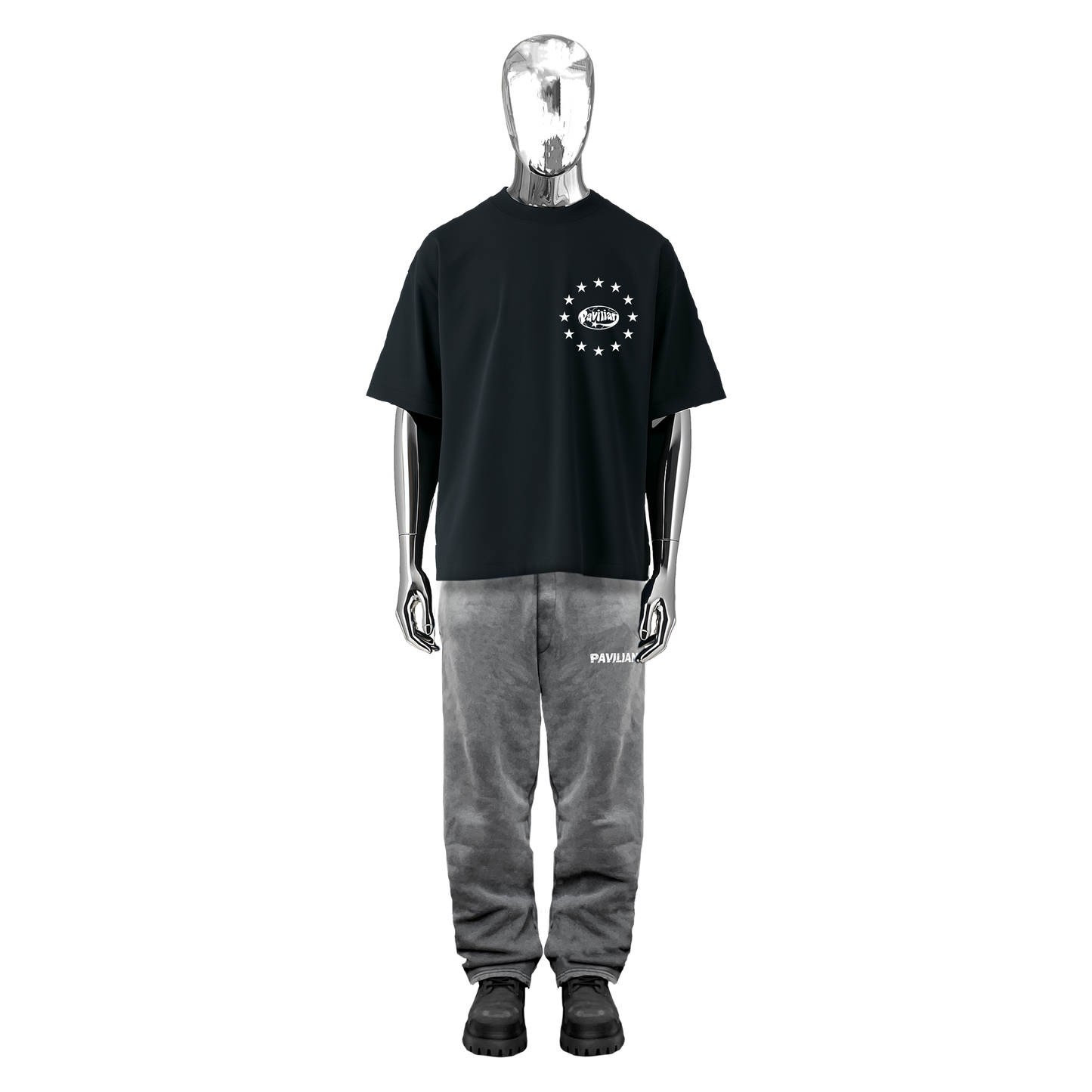 300 GSM BOXY LOGO TEE (BLACK)