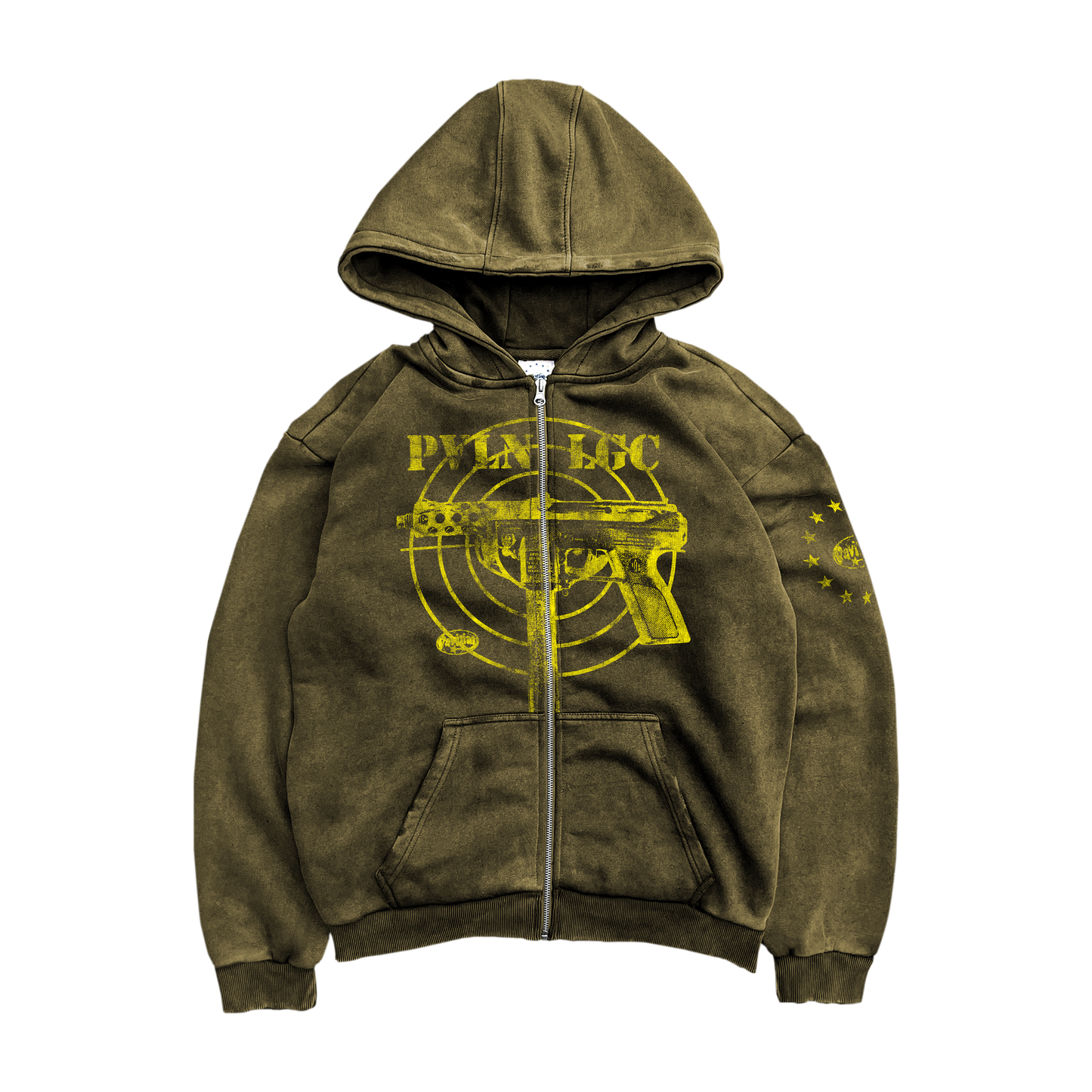 HEAVY LGC VINTAGE ZIP UP HOODIE (OLIVE)