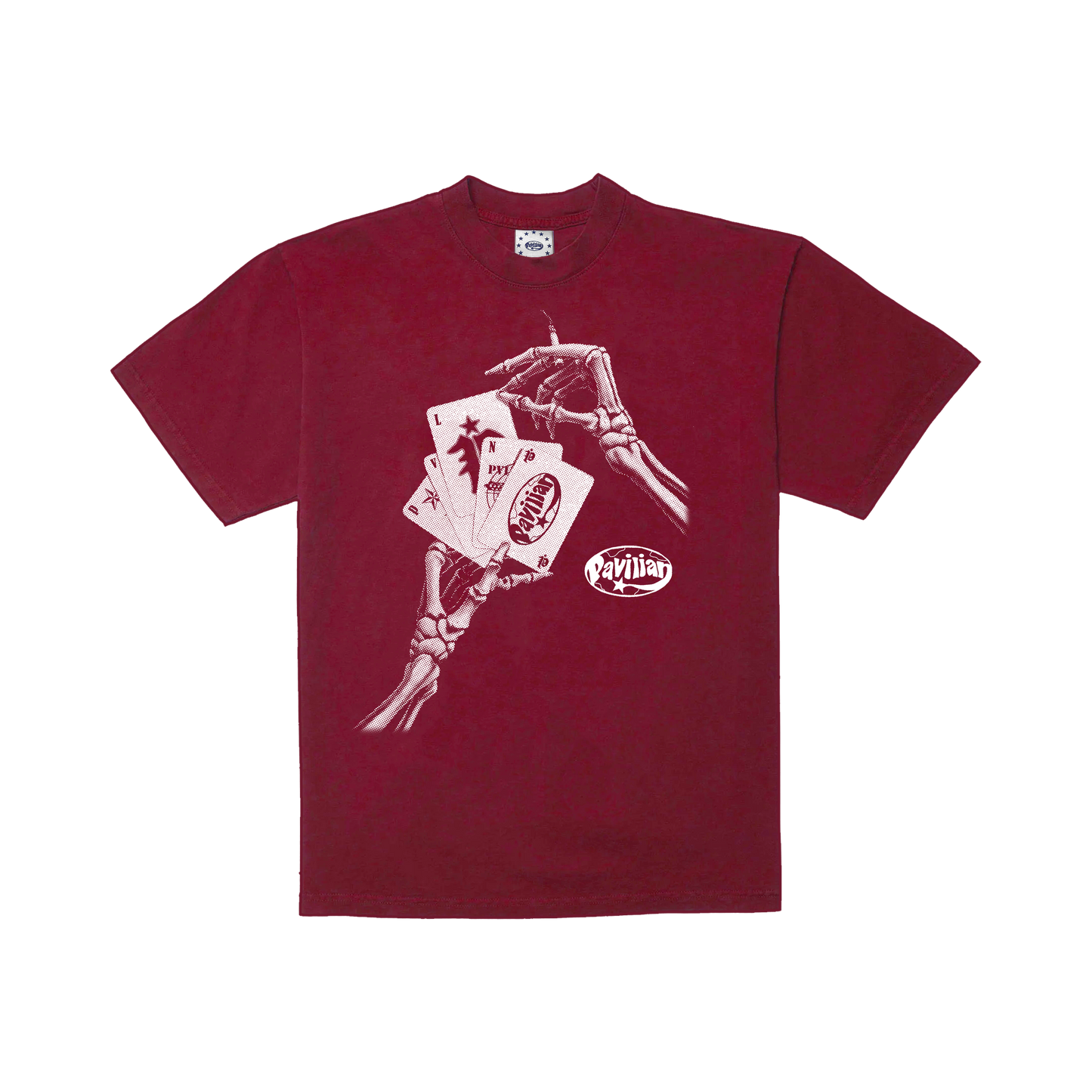 CARDS TEE (BURGUNDY)