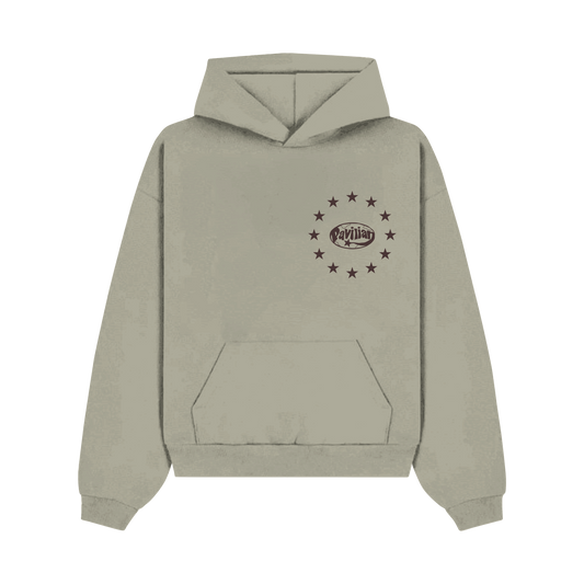 BEIGE OVERSIZED LOGO HOODIE