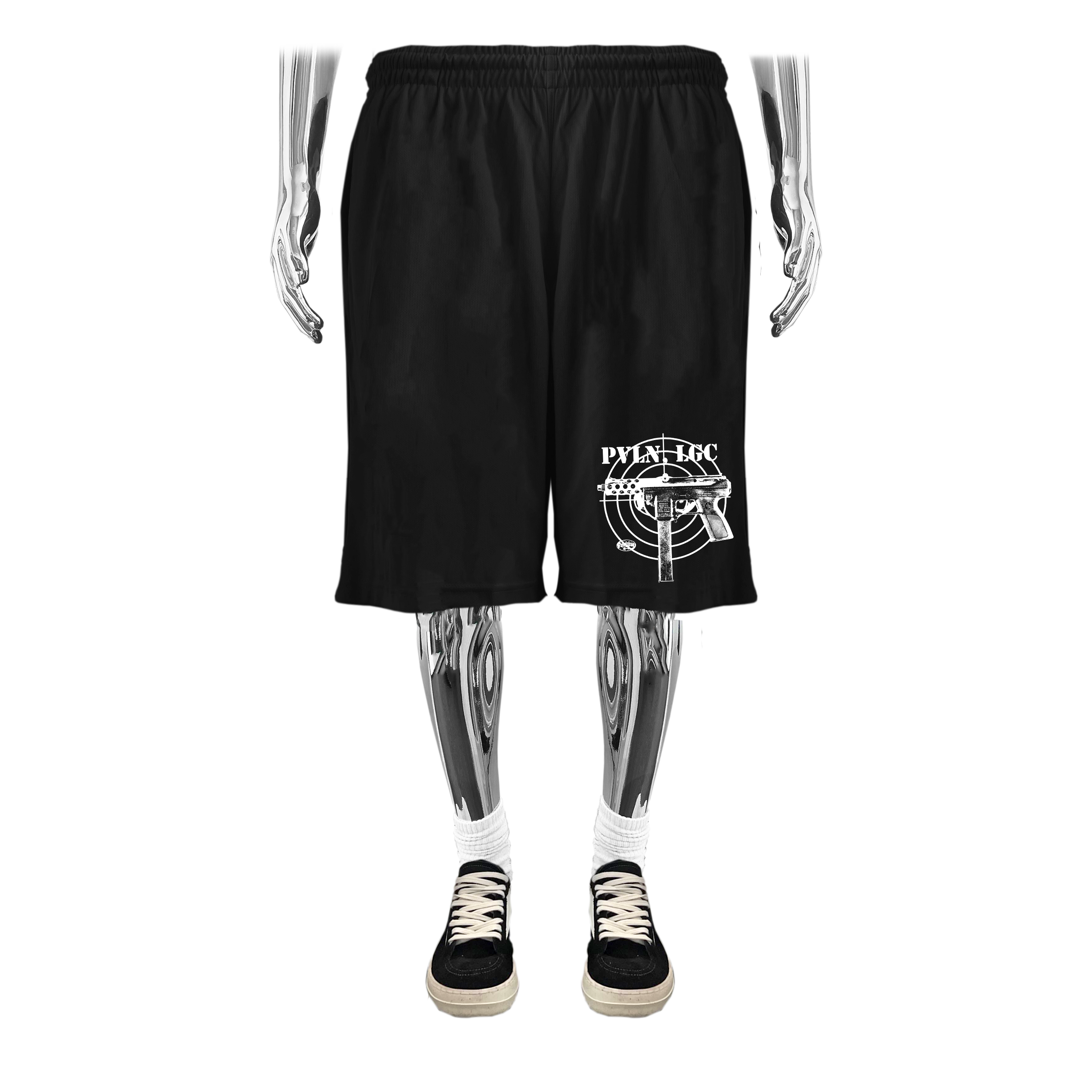 DOUBLE LAYER MESH SHORTS (BLACK)