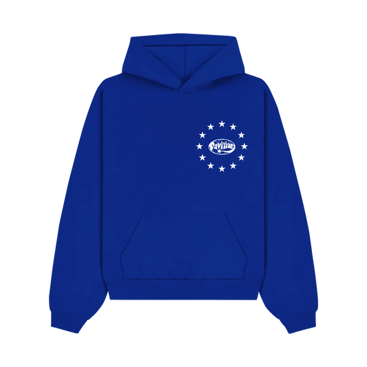 BLUE OVERSIZED LOGO HOODIE