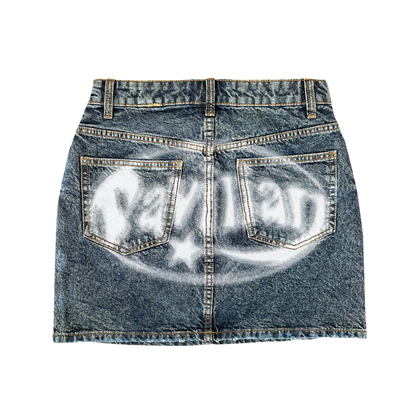 WOMENS DENIM MINI SKIRT (VINTAGE BLUE)