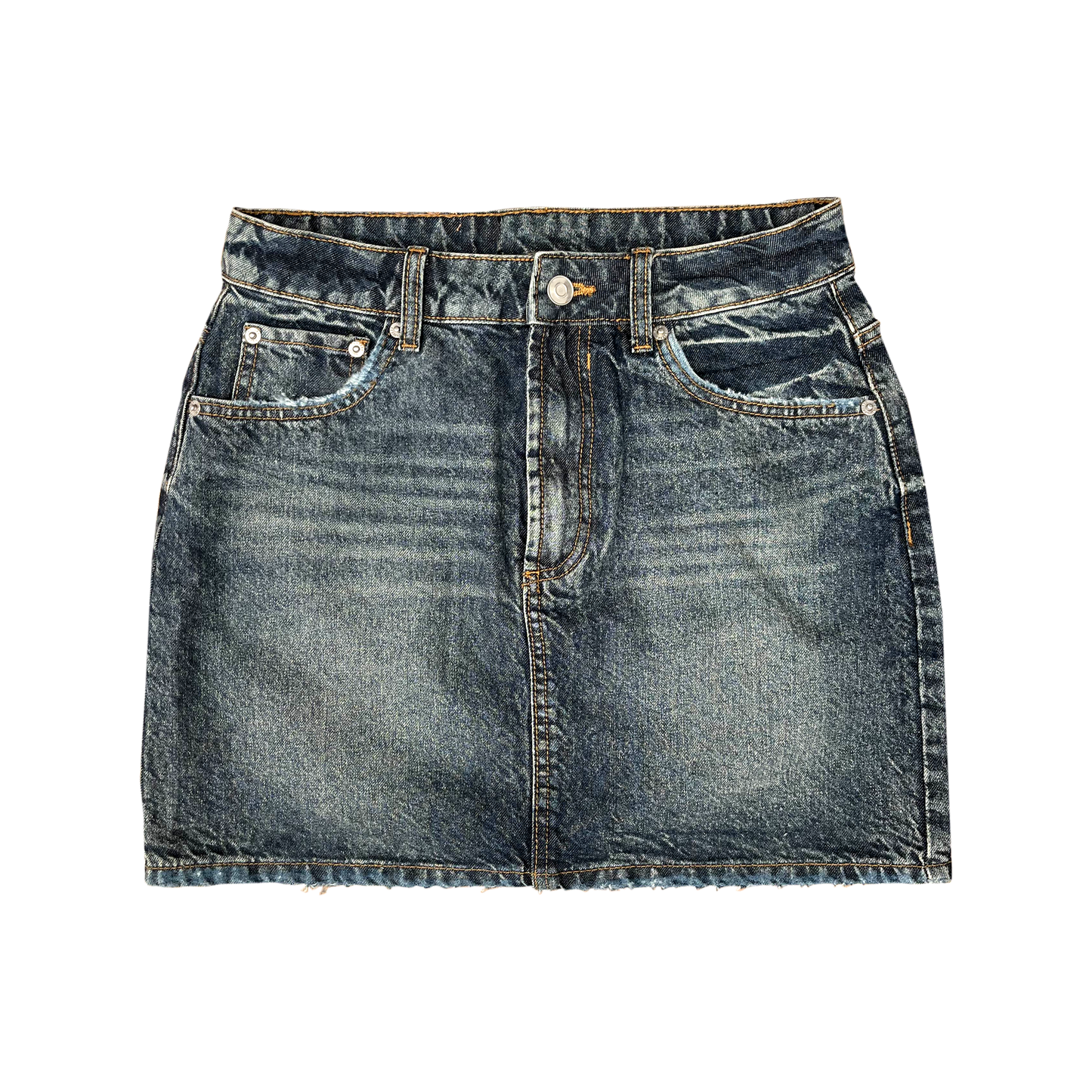 WOMENS DENIM MINI SKIRT (VINTAGE BLUE)