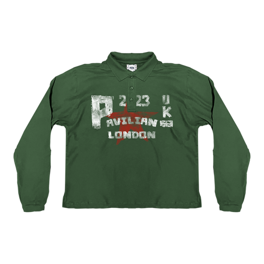 LONDON LONGSLEEVE POLO (BOTTLE GREEN)