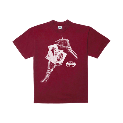 CARDS TEE (BURGUNDY)