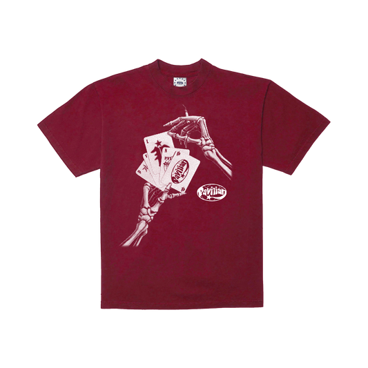 CARDS TEE (BURGUNDY)