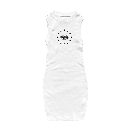 WOMENS TANK MINI DRESS (WHITE)