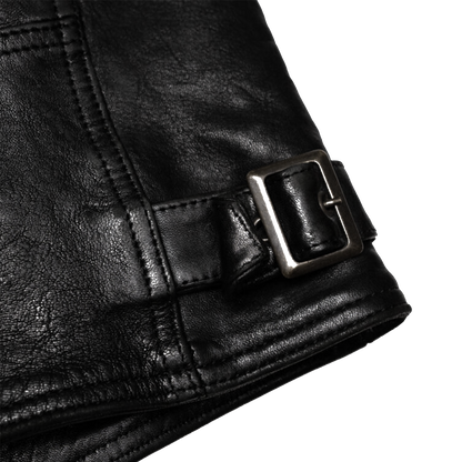 WOMENS CROPPED LEATHER RACER