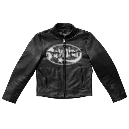 WOMENS CROPPED LEATHER RACER