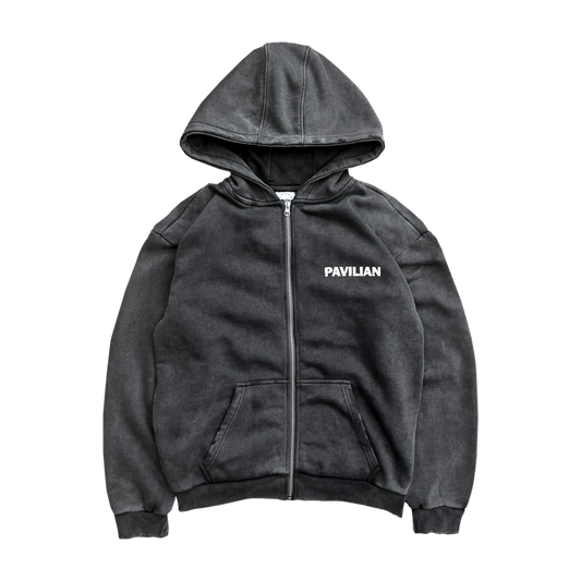 HEAVY VINTAGE ZIP UP HOODIE (ASH)