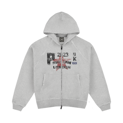 500GSM HEAVYWEIGHT DISTRESSED ZIP UP